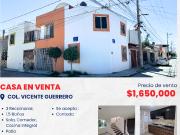 SE VENDE BONITA CASA EN ESQUINA EN COL. VICENTE...