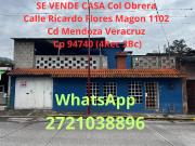 SE VENDE CASA Col Obrera Calle Ricardo Flores Magon 1102...