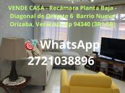 SE VENDE CASA Recámara Planta Baja Diagonal de Oriente 6...