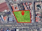 Terreno en esquina con frente a Av. Reforma
