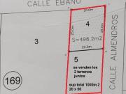 Se venden 2 terrenos juntos en esquina Álamos 1 medidas...