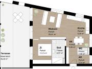 Sehr helle 2 Zimmer Wohnung mit überdachter Terrasse