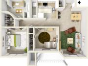 Shadow Ridge Apts. Medium Two Bed One Bath