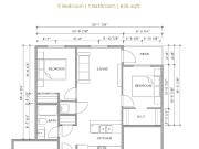 Skyside Residences 2 Bedroom / 1 Bathroom [object...