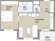 SOLEY Tipp! Großzügige 2 Zimmer Wohnung mit Küche