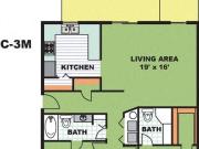 Stanford Court Two Bedroom Two Bathroom C3M
