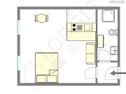 Studio 1 pièce 25 m²