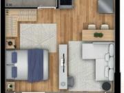 STUDIO 32m² NO JARDIM BOTANICO CRISTO REI