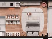 Studio com 1 quarto em frente ao Parque Barigui PR