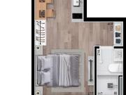 Studio na Padre Anchieta com varanda
