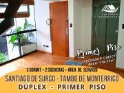 Surco TAMBO DE MONTERRICO DUPLEX Primer Piso de 3 Dorm +...