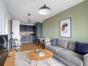 Tasteful Favoriten 1BR w/ Sauna, Balcony & Co Working