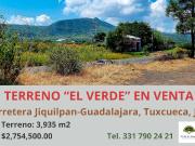 TERRENO EL VERDE EN TUXCUECA, JALISCO