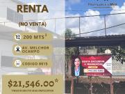 ¡Terreno estratégico en renta! – Av. Melchor Ocampo,...