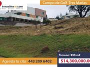 TERRENO EN VENTA EN CLUB Y DENTRO DEL CAMPO DE GOLF TRES...