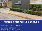 TERRENO EN VENTA EN FRACCIONAMIENTO VILA LOMA