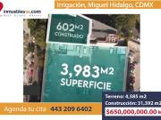 TERRENO EN VENTA EN IRRIGACION, MIGUEL HIDALGO, CDMX