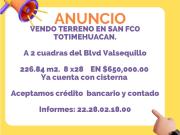 Terreno en venta en La Asunción San Francisco...