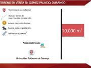 TERRENO EN VENTA EN PARQUE INDUSTRIAL EN GOMEZ PALACIO