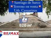 Terreno en venta en Santiago De Surco a S/1,765,000