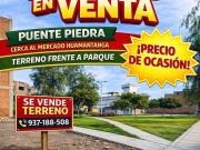 Terreno frente a parque en Puente Piedra