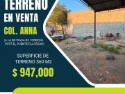 Terreno residencial en venta en Col. Ana, Torreón