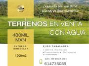 Terrenos campestre Av,Palestina con agua de 1200m2