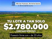 Terrenos en Río de los Sauces desde $2.780.000 | A 40...