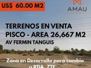TERRENOS EN VENTA AV FERMIN TANGUIS PISCO Precio M2