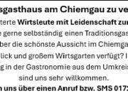 Traditionsgasthaus am Chiemgau zu verpachten