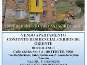 VENDO APARTAMENTO BOCHICA SUR. CERROS DE ORIENTE VENDO APARTAMENTO BOCHICA SUR. CERROS DE ORIENTE