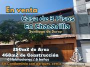 VENDO CASA 3 PISOS CHACARILLA SURCO CONDOMINIO PARQUES