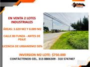 VENTA 2 LOTES INDUSTRIALES SIBERIA ANTES DE PEAJE