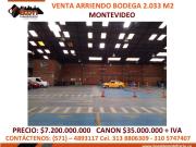 VENTA ARRIENDO BODEGA MONTEVIDEO 2.033 M2