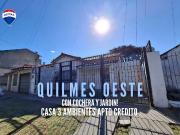 VENTA CASA 3 AMB C/COCHERA Y JARDÍN QUILMES OESTE