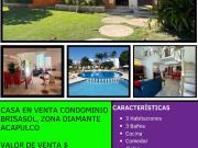 Venta casa con alberca condominio BRISASOL zona diamante...