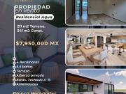 Venta casa de lujo, 4 recámaras 5,5 baños, Aqua, Cancún