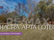 VENTA CHACRA APTA LOTEO, CON CASA, CENTENARIO