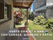VENTA CHALET 4 AMB GARAGE QUINCHO PARQUE QUILMES