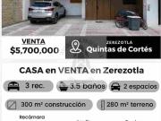VENTA DE CASA EN QUINTAS DE CORTES | ZEREZOTLA, CHOLULA...