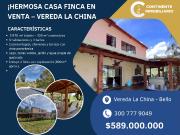 VENTA DE HERMOSA CASA FINCA – VEREDA LA CHINA, SECTOR EL... VENTA DE HERMOSA CASA FINCA – VEREDA LA CHINA, SECTOR EL...