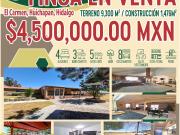 VENTA DE RANCHO CON DOS CASAS EN HUICHAPAN, HIDALGO