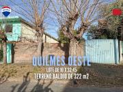 VENTA LOTE DE 322 m2 EN QUILMES OESTE
