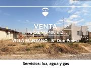 VENTA LOTE DON PEDRO VILLA MANZANO 400 m2