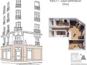 Vente Fond de commerce 55 m2 Paris 11ème