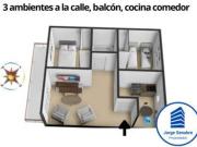 Villa Urquiza 3 ambientes balcón a la calle 1er piso x...