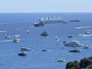 Vue panoramique, plages Golf Bleu a pieds, Monaco a...