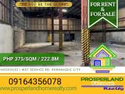 WAREHOUSE / PLANT / OFFICE FOR SALE/RENT IN PARAÑAQUE CITY