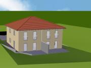 zwei Doppelhaushälften als Rohbau+ Grundstück zu...