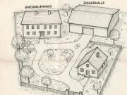 Zweifamilienhaus, Lagerhalle und Einfamilienhaus